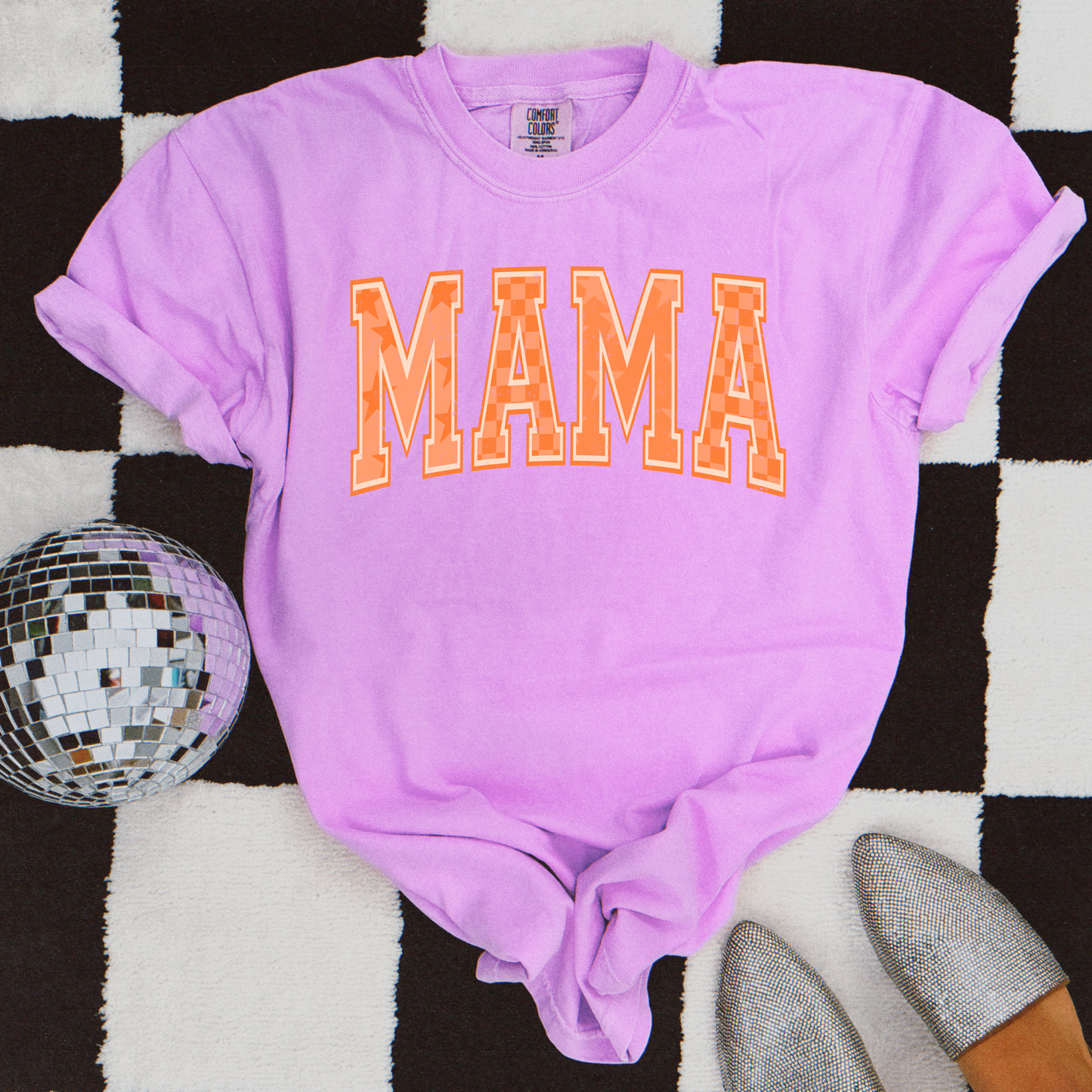 MAMA Checkered Graphic Tee