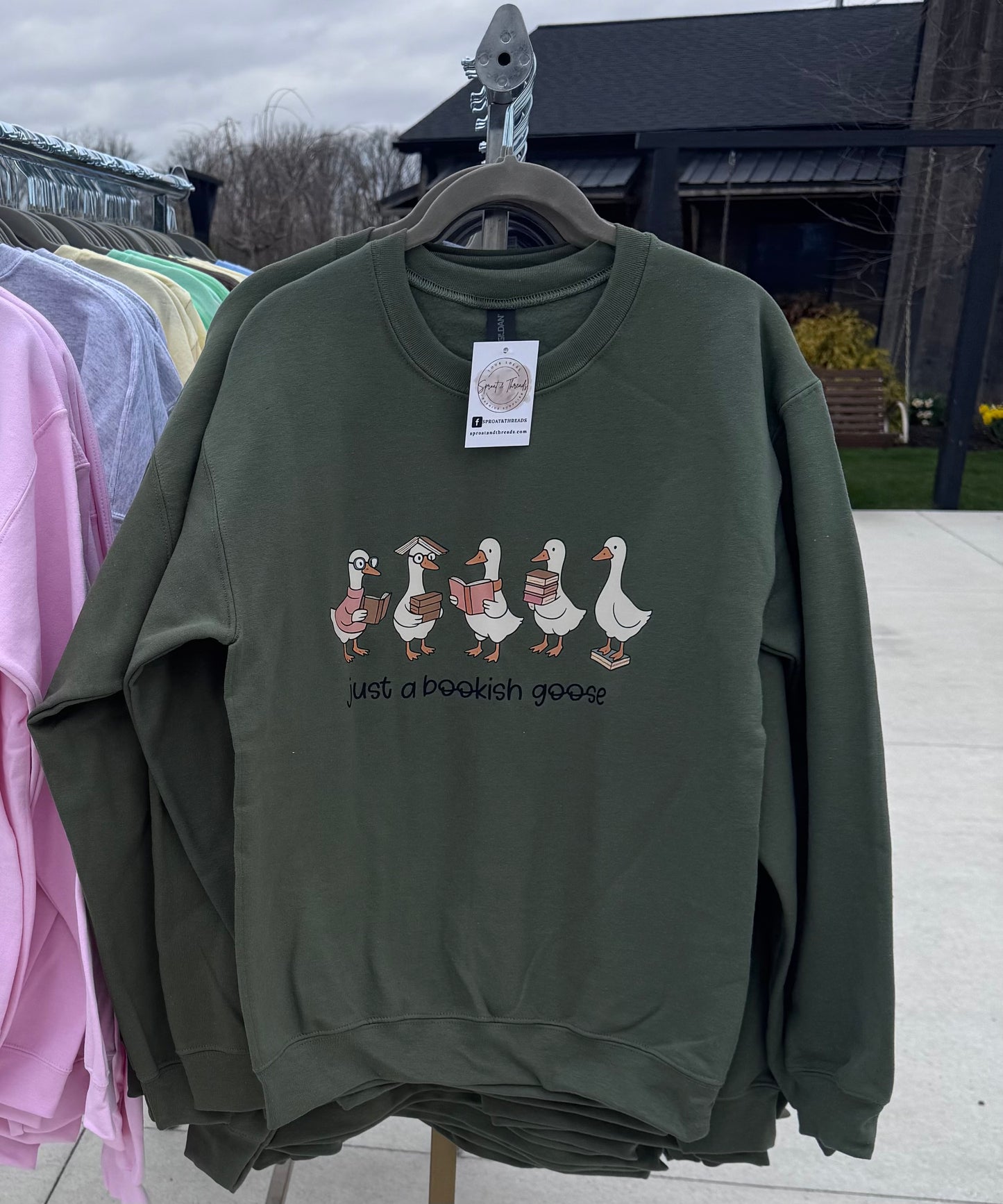 Just A Bookish Goose Graphic Sweatshirt