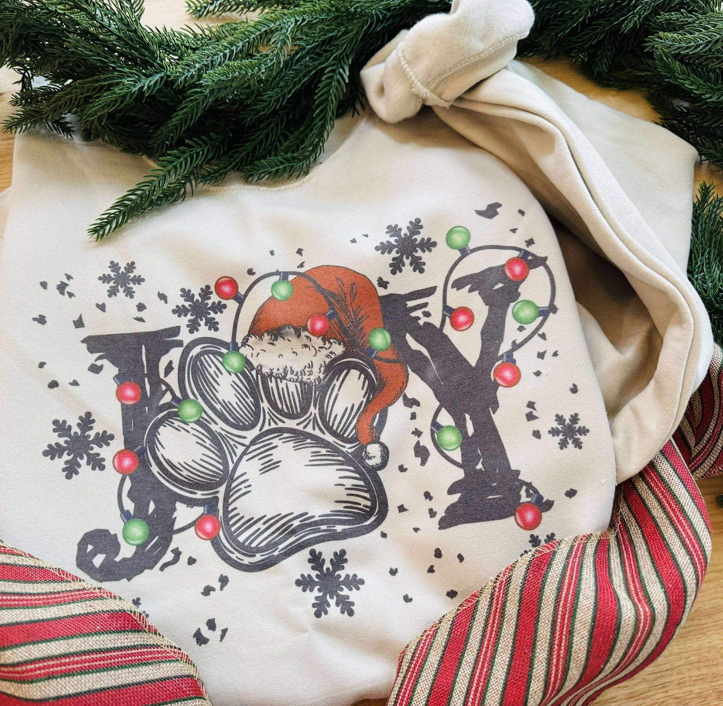 Joy Paw Print Graphic Sweatshirt