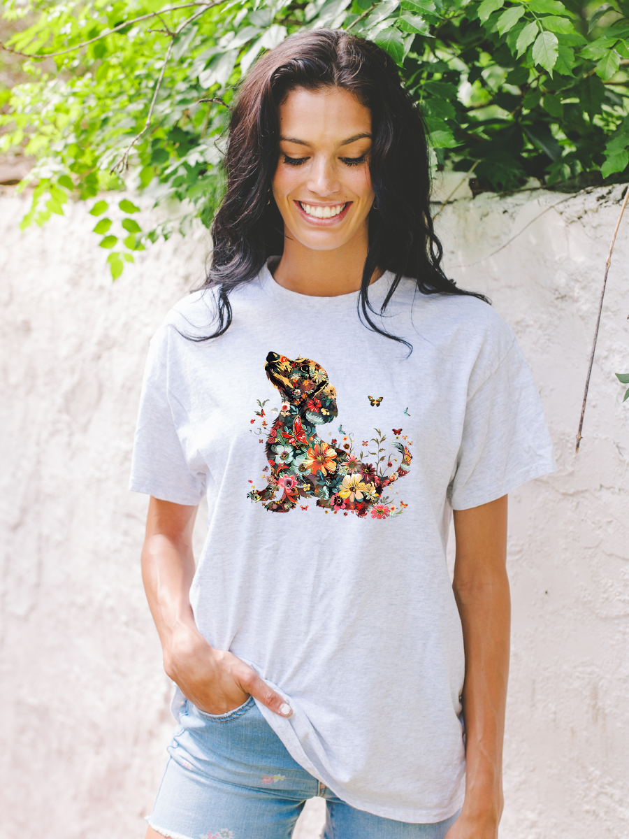 Floral Dog Graphic Tee