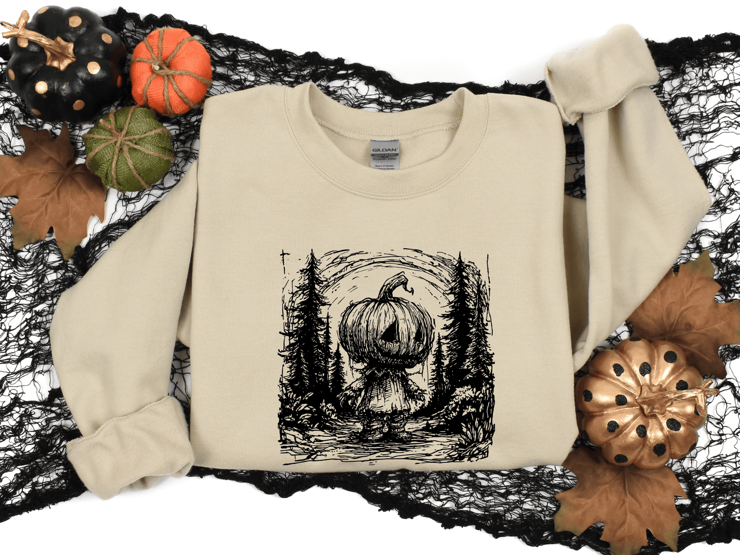Cute Pumpkin Person Graphic Sweatshirt