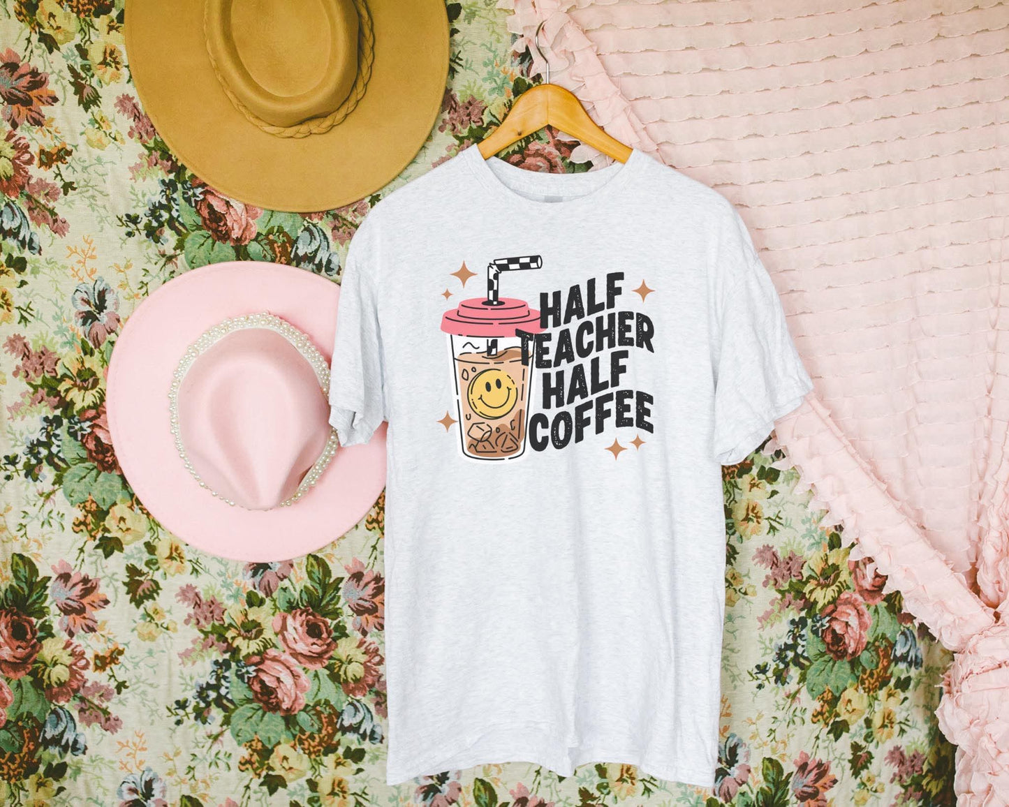 Half Teacher Half Coffee Graphic Tee