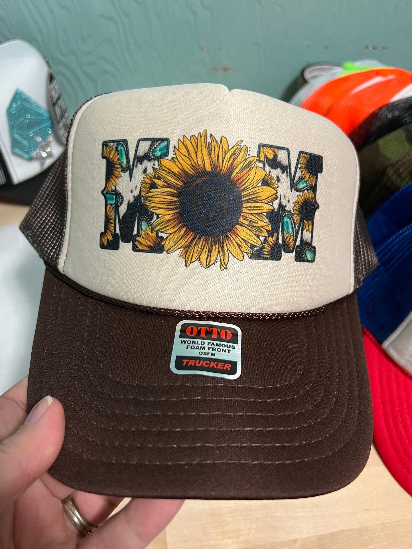 Sunflower Mom trucker hat