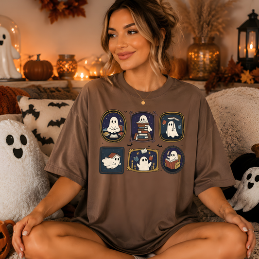 Bookish Ghost Collage graphic tee