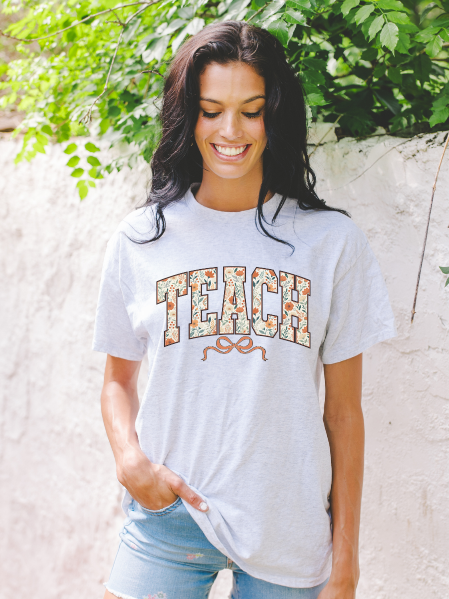 Floral Ribbon Teacher Graphic Tee
