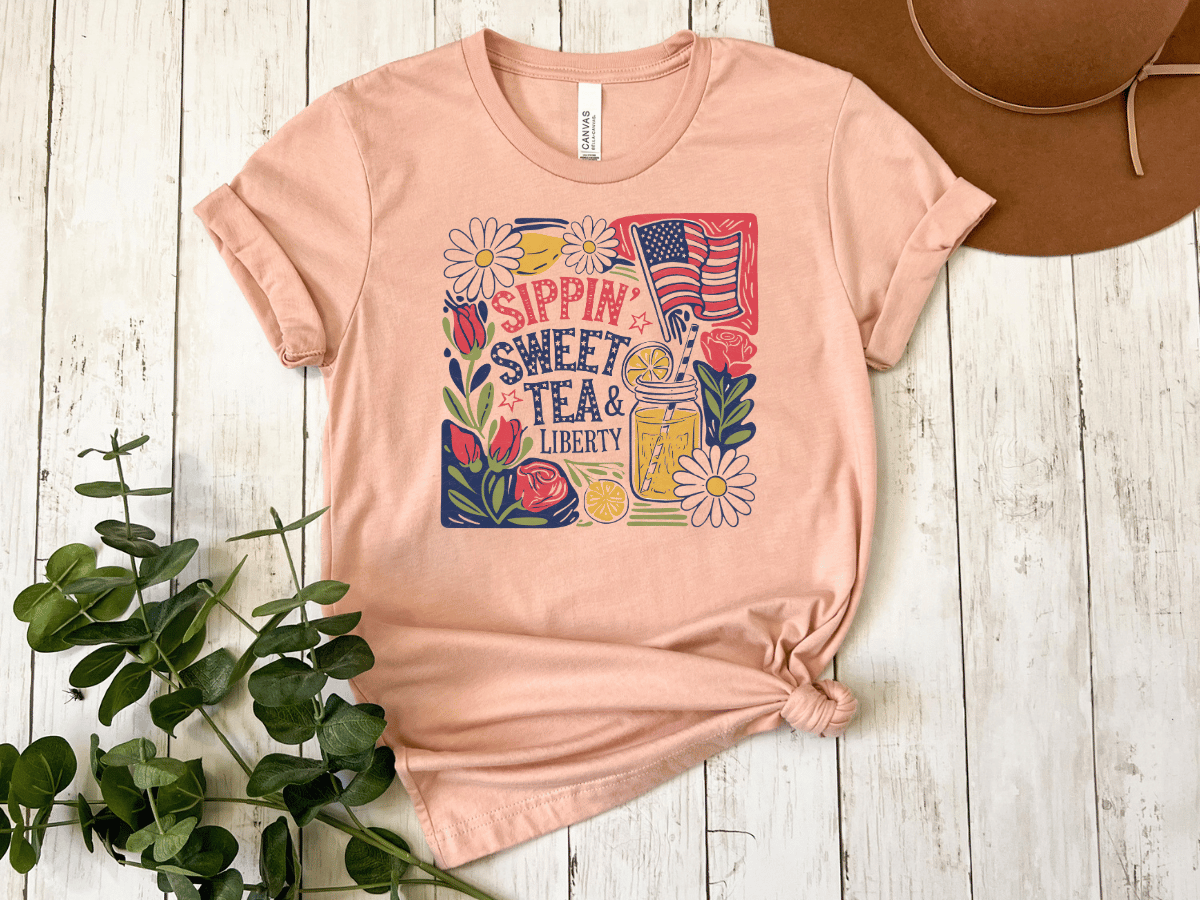 Sippin' Sweet Tea & Liberty Graphic Tee