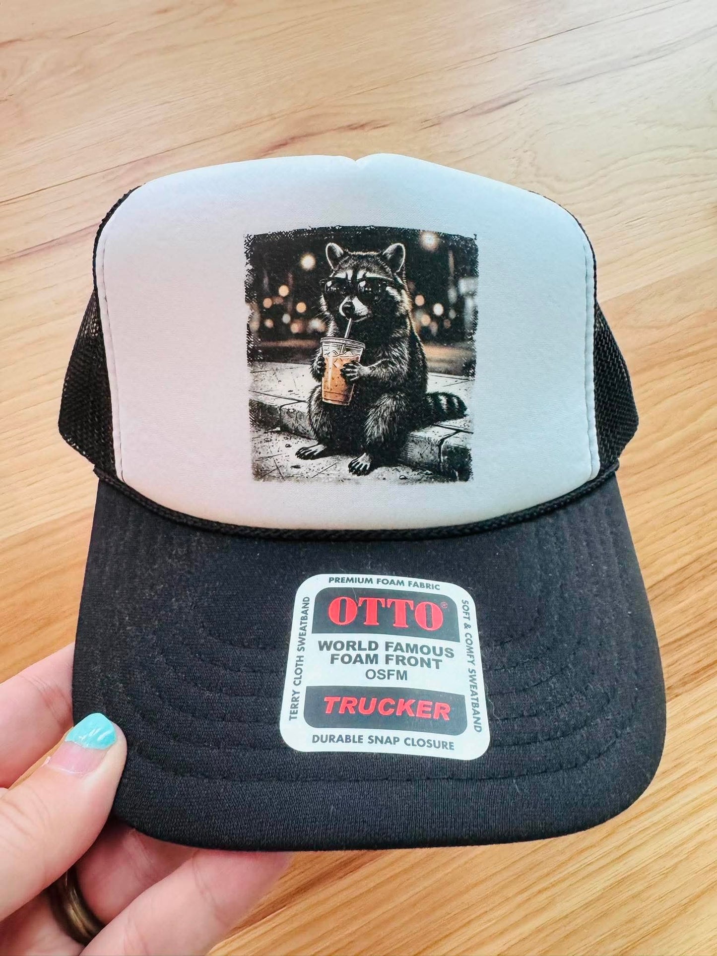 Iced Coffee Raccoon Trucker Hat