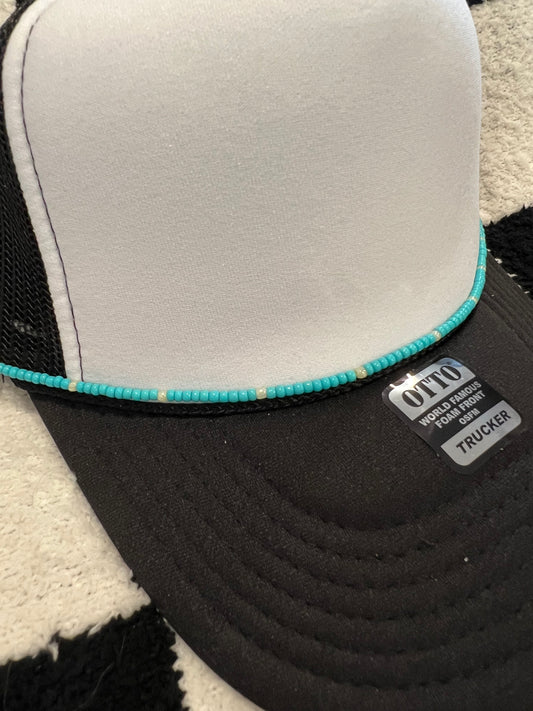 Turquoise Beaded Trucker Hat Chain