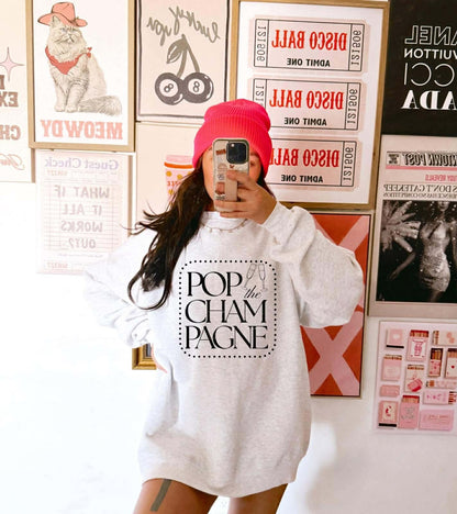 Pop The Champagne Graphic Sweatshirt