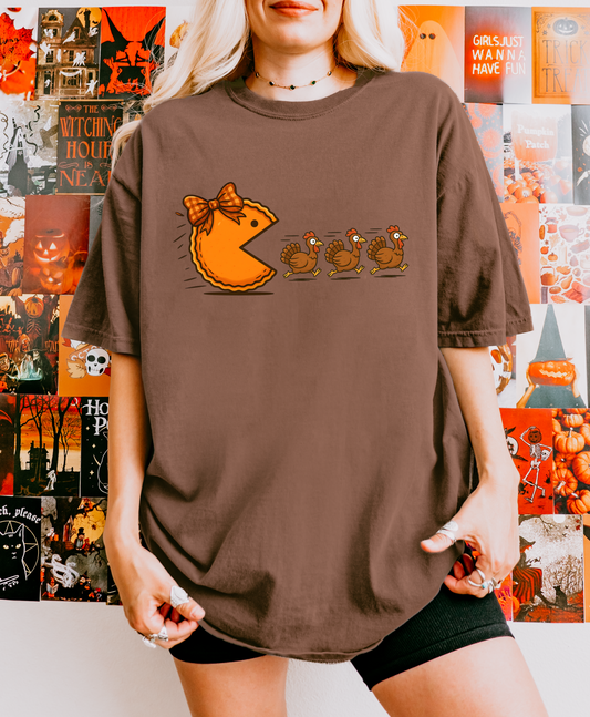 Pumpkin Pie Turkey Chase Graphic tee