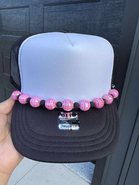 Black & Pink Disco Ball Trucker Hat Chain
