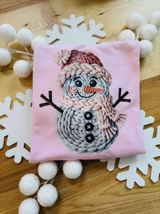 Knitted Snowman Graphic Sweatshirt