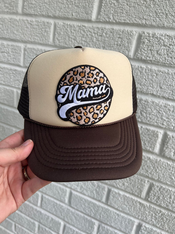 Leopard Mama Trucker Patch Hat