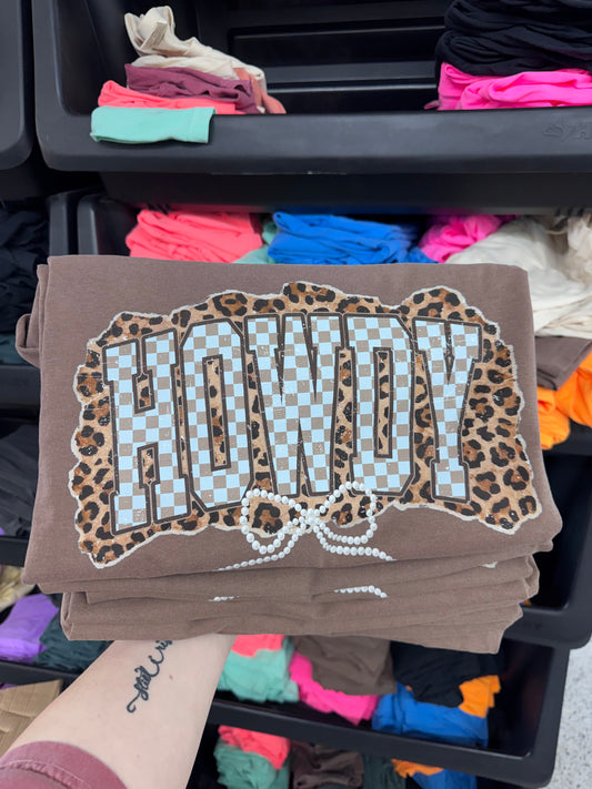 Howdy Checker Cheetah Graphic Tee