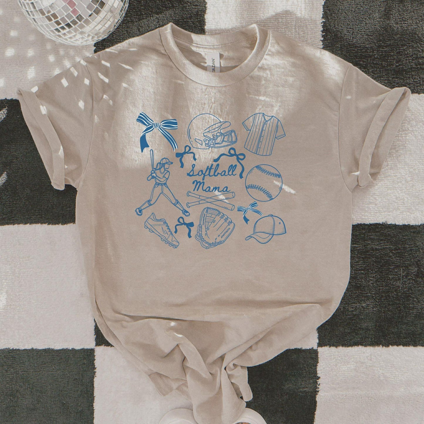 Mama Softball Icons Graphic Tee