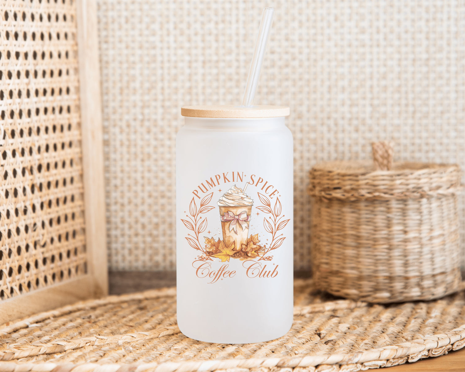 Fall/Halloween Glass Can