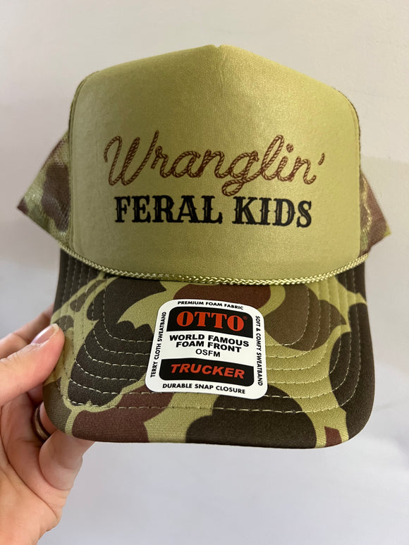 Wranglin Feral Kids- trucker hat