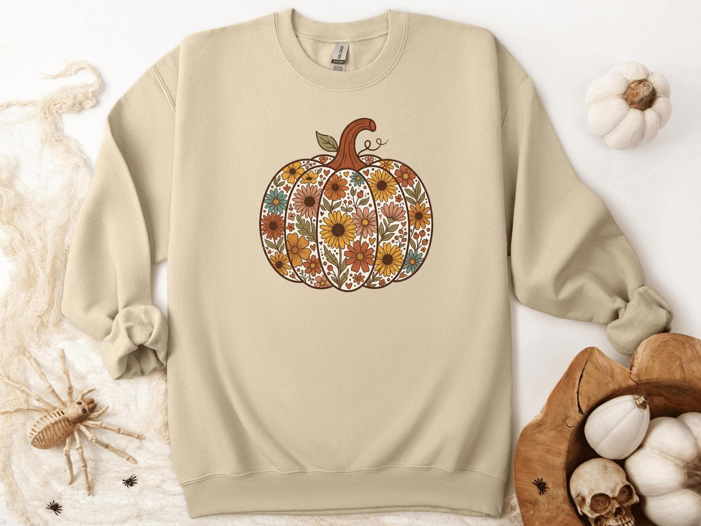 Floral Pumpkin Graphic Sweatshirt