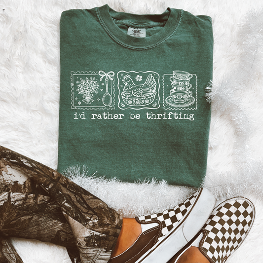 Vintage I'd Rather Be Thrifting Graphic Tee