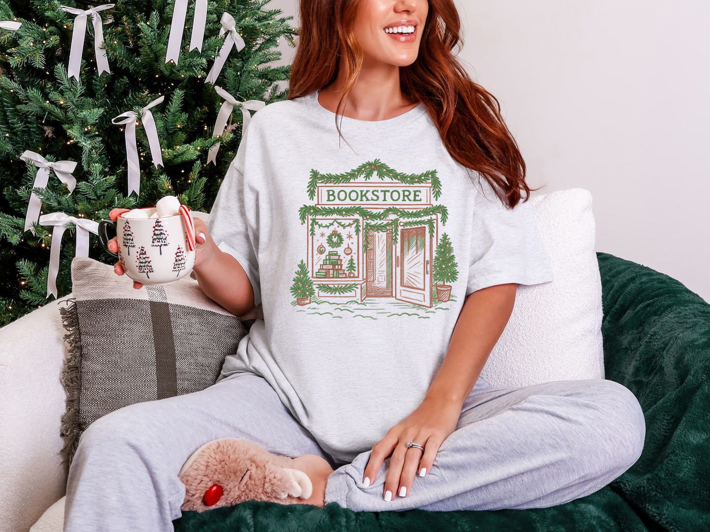 Christmas Bookstore Graphic Tee