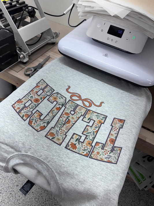 Floral Ribbon Teacher Graphic Sweatshirt