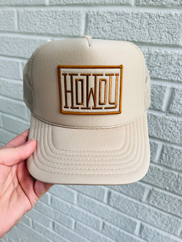 Howdy Tan Trucker Patch Hat