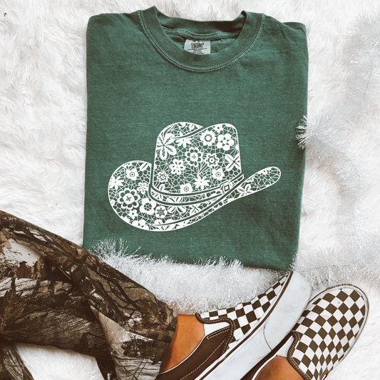 Floral Cowboy Hat Graphic Tee