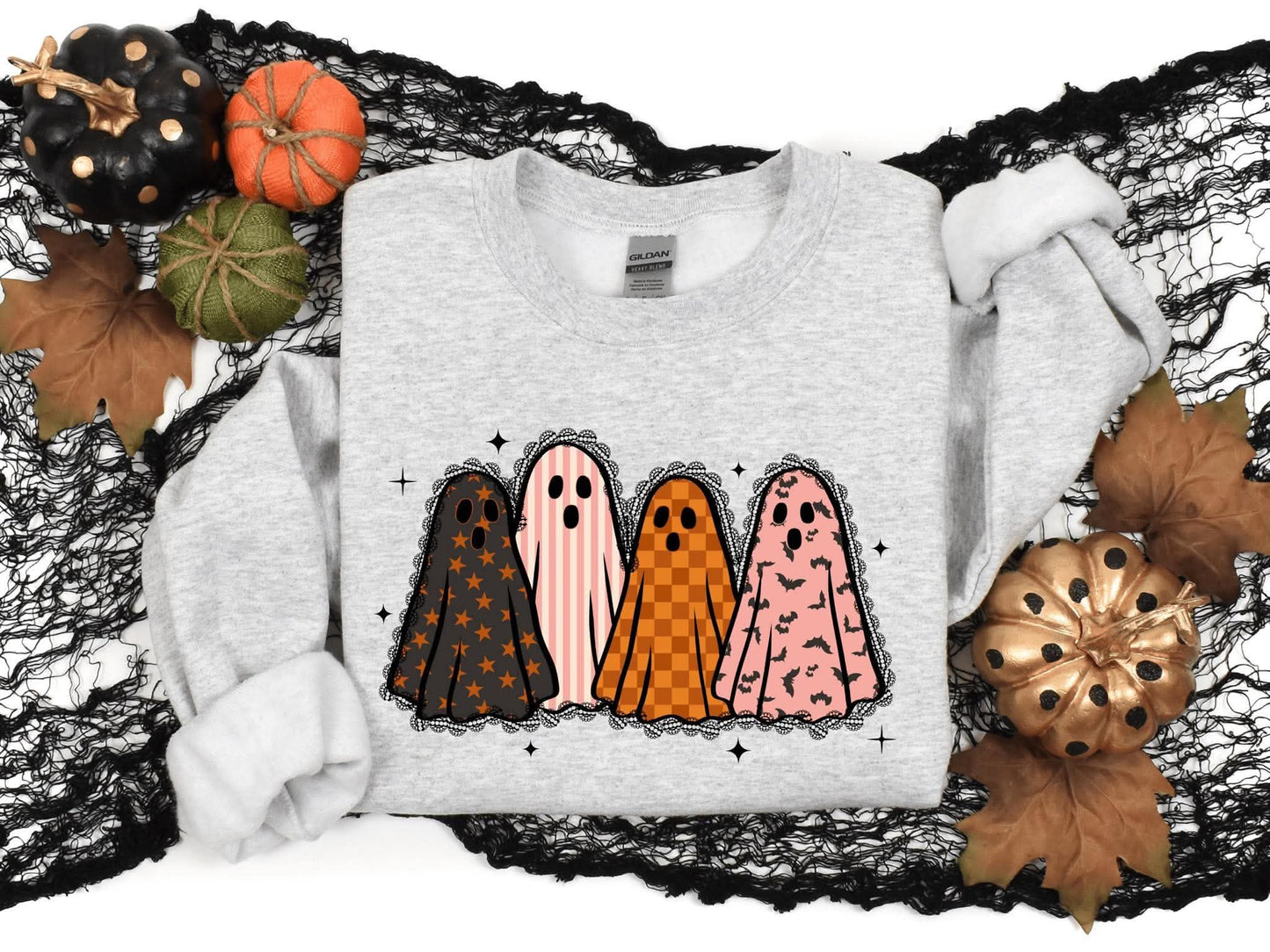 Patterned Ghost Squad Graphic Sweatshirt