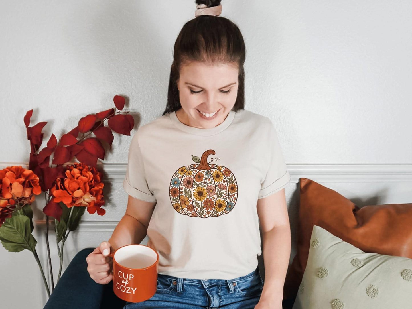 Floral Pumpkin Graphic Tee