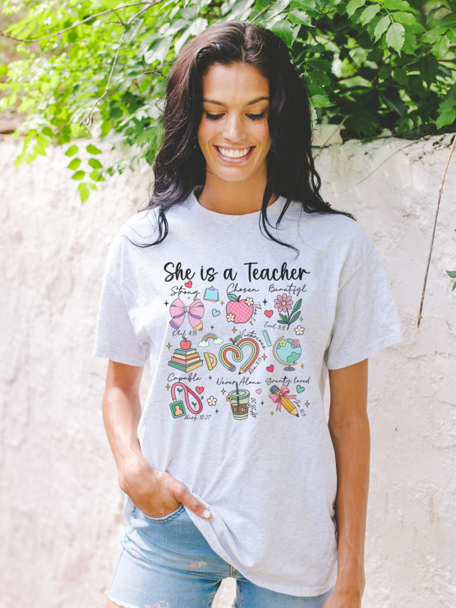 She Is a Teacher Graphic Tee