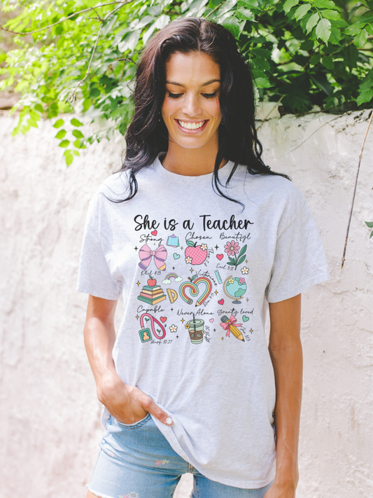 She Is a Teacher Graphic Tee