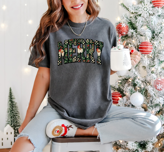 Vintage Print Merry Graphic Tee