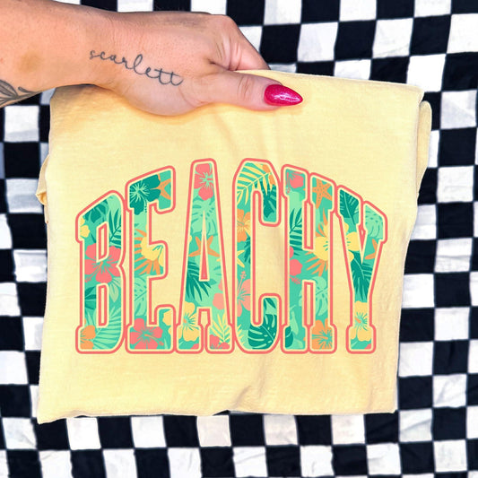 Beach Tropical Lettering Graphic Tee