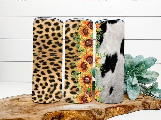 Cowhide, sunflower, cheetah