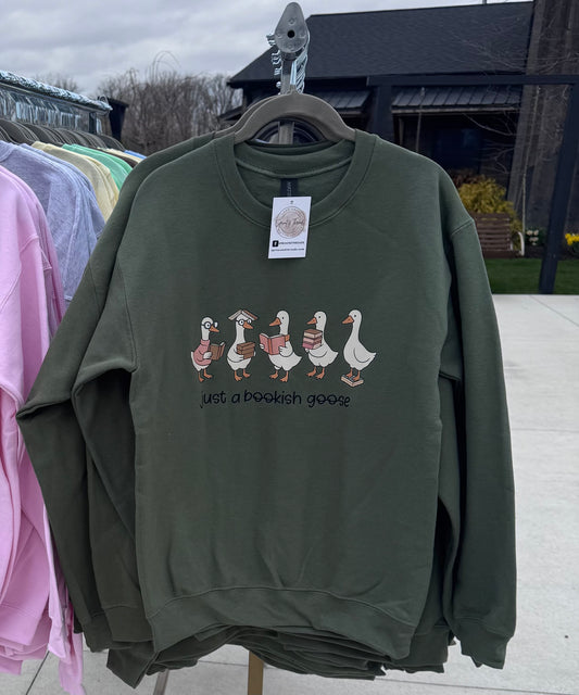 Just A Bookish Goose Graphic Sweatshirt