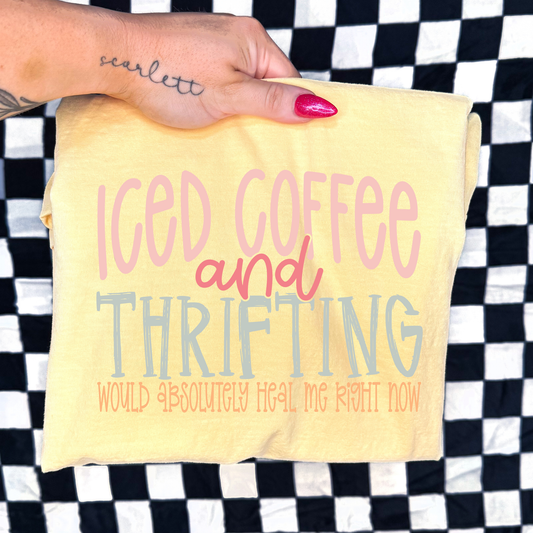 Iced Coffee & Thrifting Club Graphic Tee