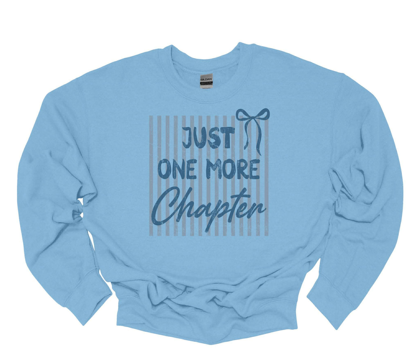 Just One More Chapter Stripes & Bow Graphic Sweatshirt