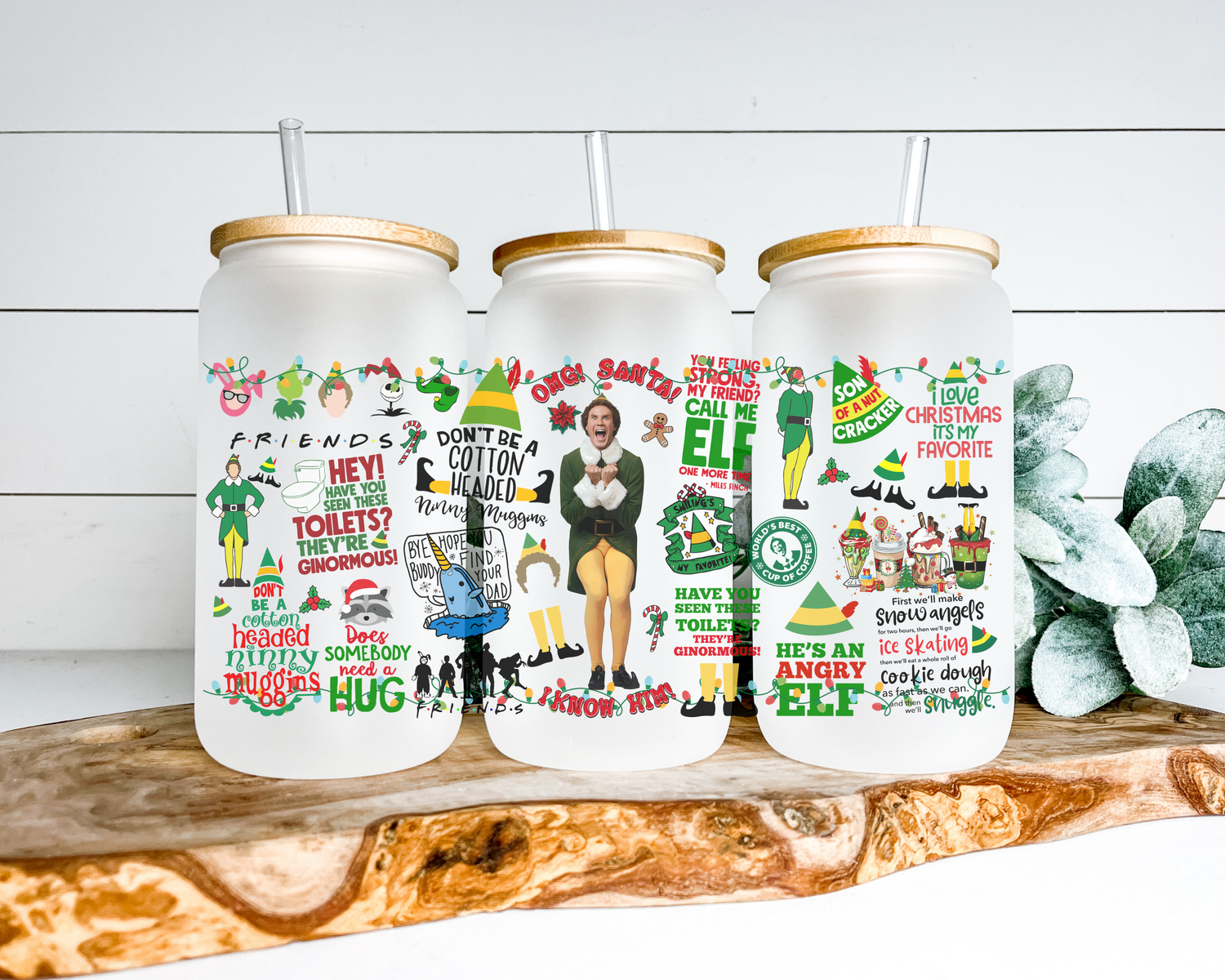 Christmas Glass Cans