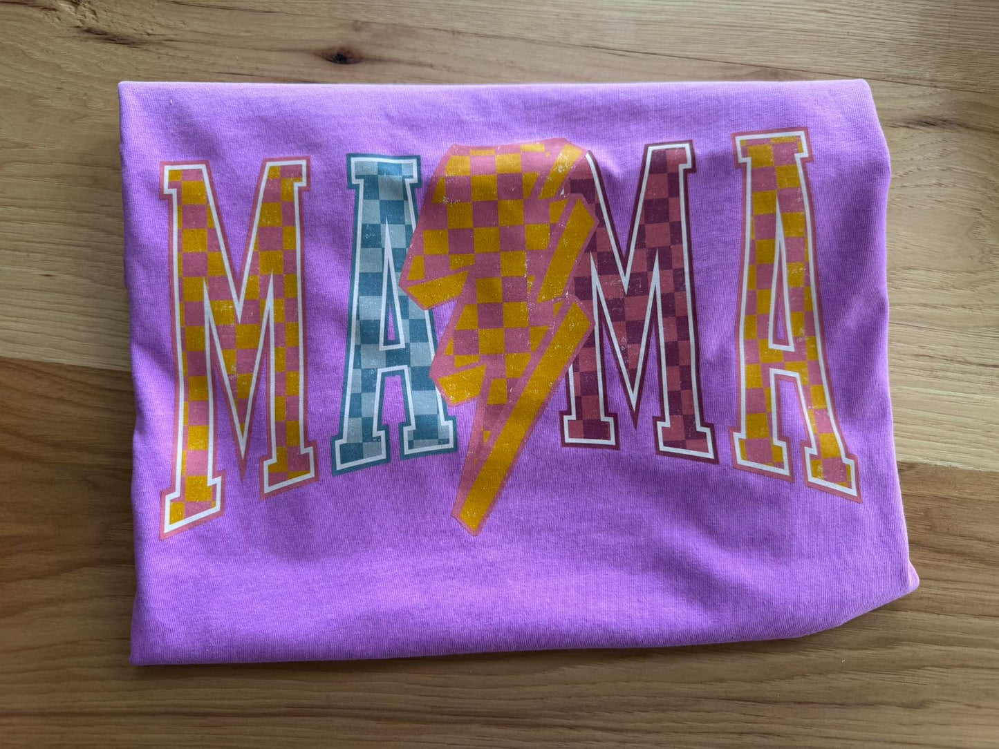 MAMA Checkered Lightning Bright Graphic Tee