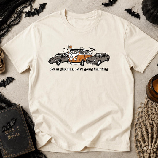 Get In Ghoulies, We're Going Haunting Graphic Tee