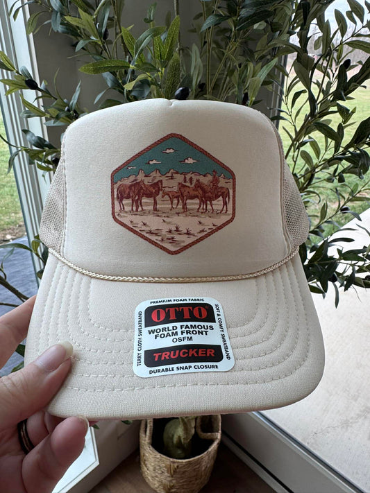 Western Horse Riding Patch Trucker Hat