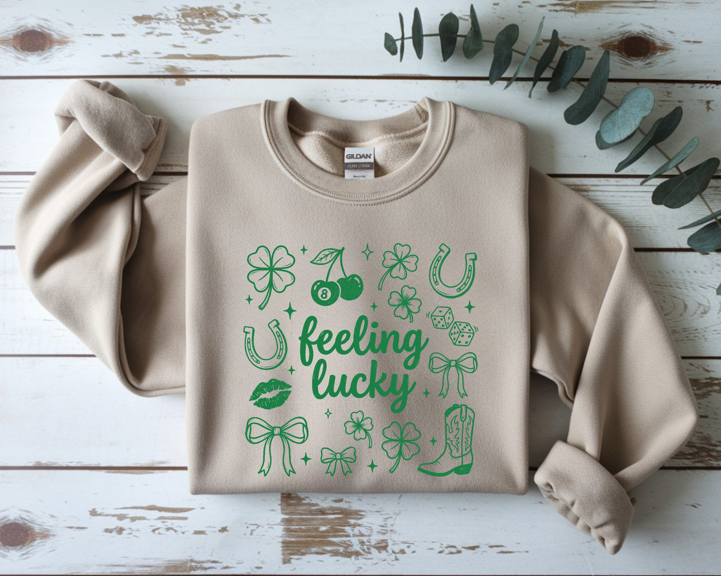 Feeling Lucky Icons Graphic Sweatshirt
