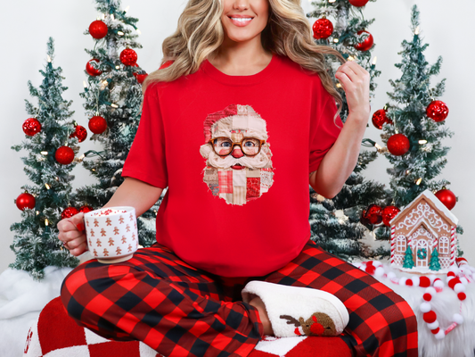 Patchwork Santa Graphic Tee
