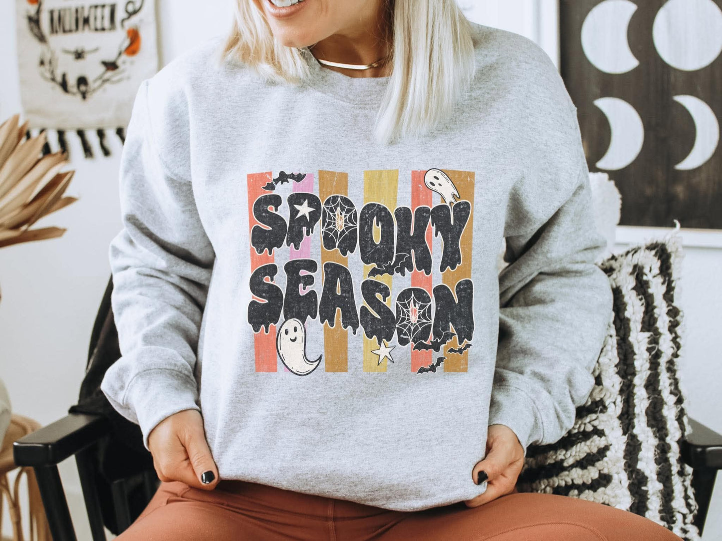 Spooky Season Boho Graphic Sweatshirt