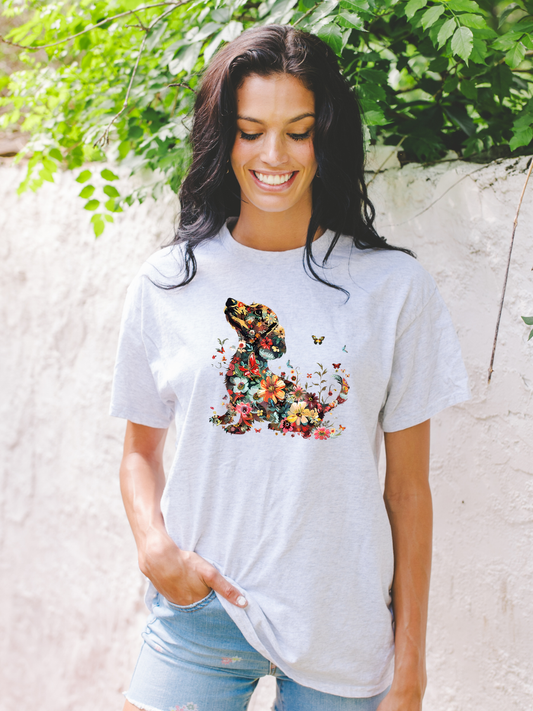 Floral Dog Graphic Tee