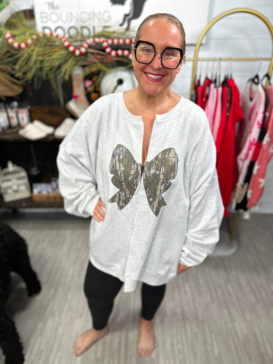 Camo Bow Cardigan