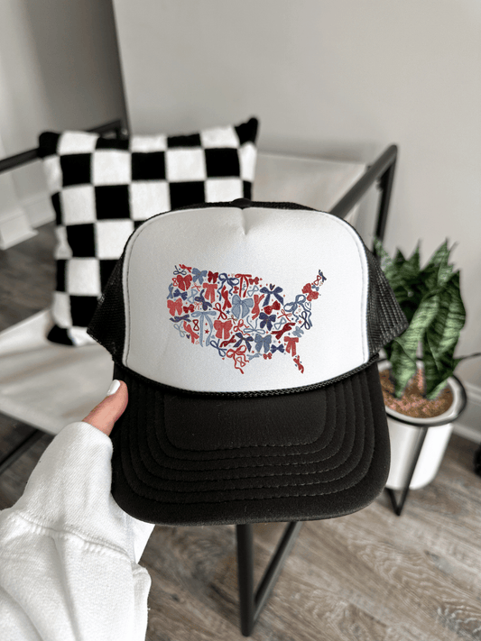 Red, White & Bows Trucker Hat