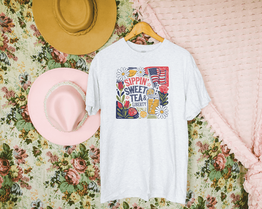 Sippin' Sweet Tea & Liberty Graphic Tee