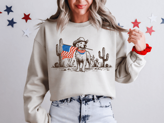 Patriotic Dog Graphic Crew