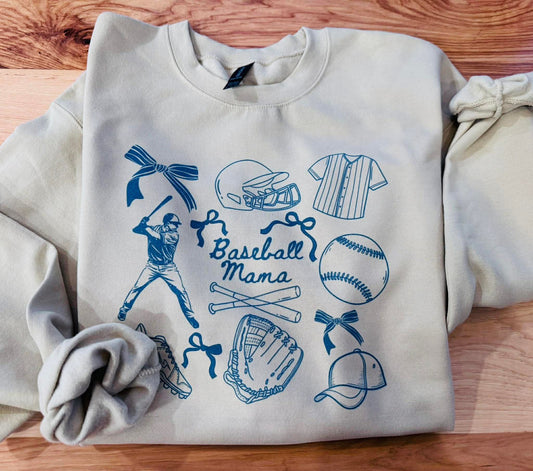 Mama Baseball Icons Graphic Sweatshirt